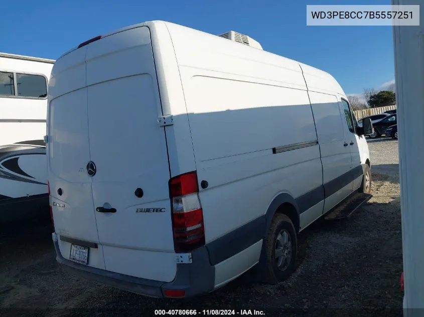 2011 Mercedes-Benz Sprinter 2500 High Roof VIN: WD3PE8CC7B5557251 Lot: 40780666