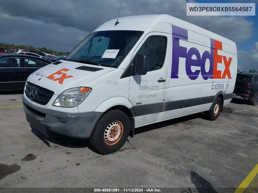 2011 Mercedes-Benz Sprinter 2500 High Roof VIN: WD3PE8CBXB5564587 Lot: 40851091