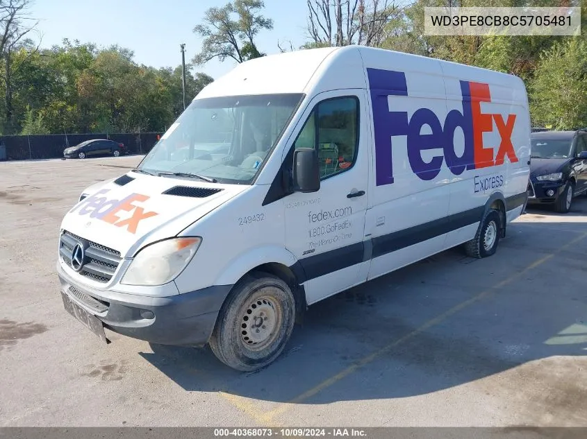 2012 Mercedes-Benz Sprinter 2500 High Roof VIN: WD3PE8CB8C5705481 Lot: 40368073