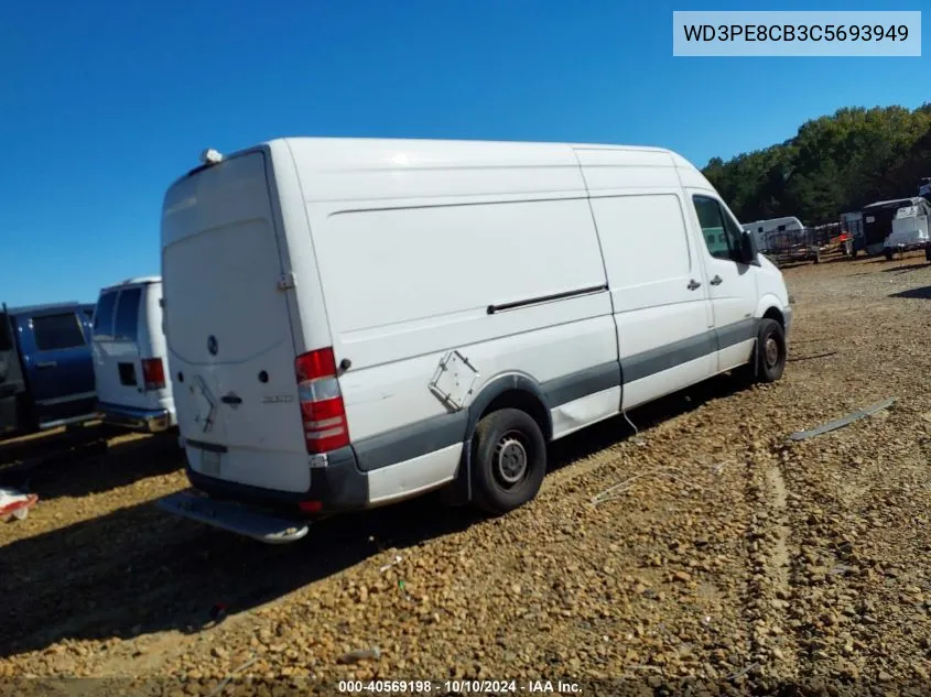 2012 Mercedes-Benz Sprinter 2500 High Roof VIN: WD3PE8CB3C5693949 Lot: 40569198