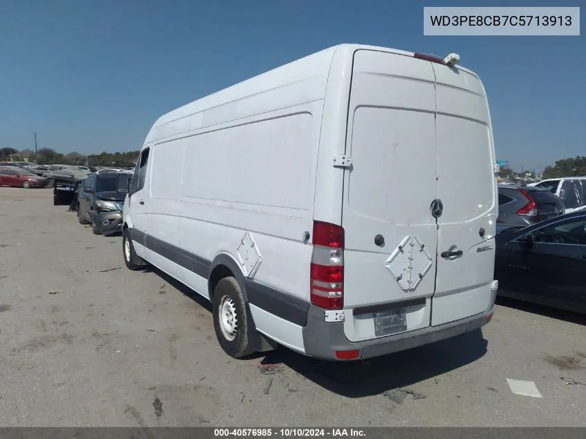 2012 Mercedes-Benz Sprinter 2500 High Roof VIN: WD3PE8CB7C5713913 Lot: 40576985