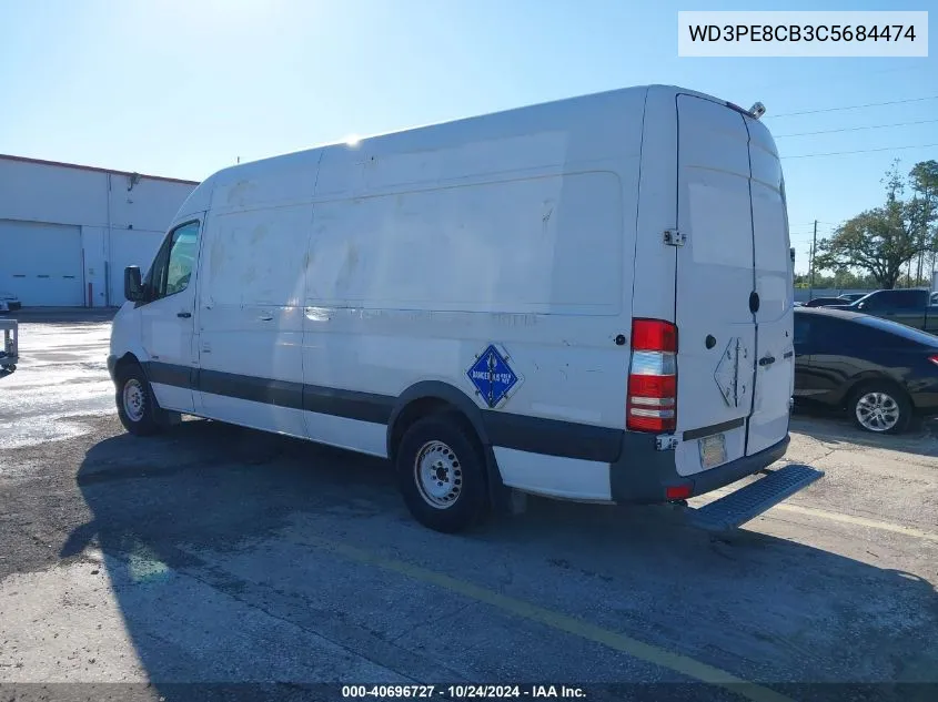 2012 Mercedes-Benz Sprinter 2500 High Roof VIN: WD3PE8CB3C5684474 Lot: 40696727