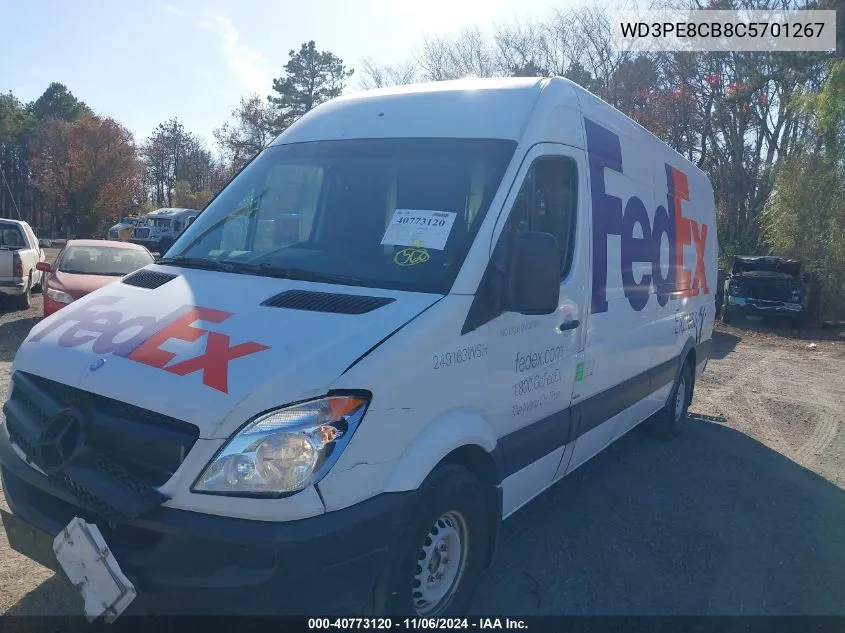 2012 Mercedes-Benz Sprinter 2500 High Roof VIN: WD3PE8CB8C5701267 Lot: 40773120