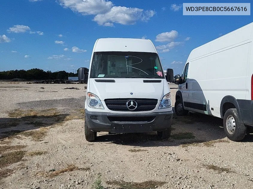 2012 Mercedes-Benz Sprinter 2500 High Roof VIN: WD3PE8CB0C5667616 Lot: 40776334