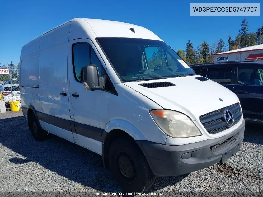 2013 Mercedes-Benz Sprinter 2500 Normal Roof VIN: WD3PE7CC3D5747707 Lot: 40531609