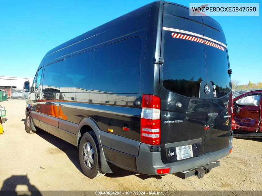 2014 Mercedes-Benz Sprinter 2500 High Roof VIN: WDZPE8DCXE5847590 Lot: 40624293