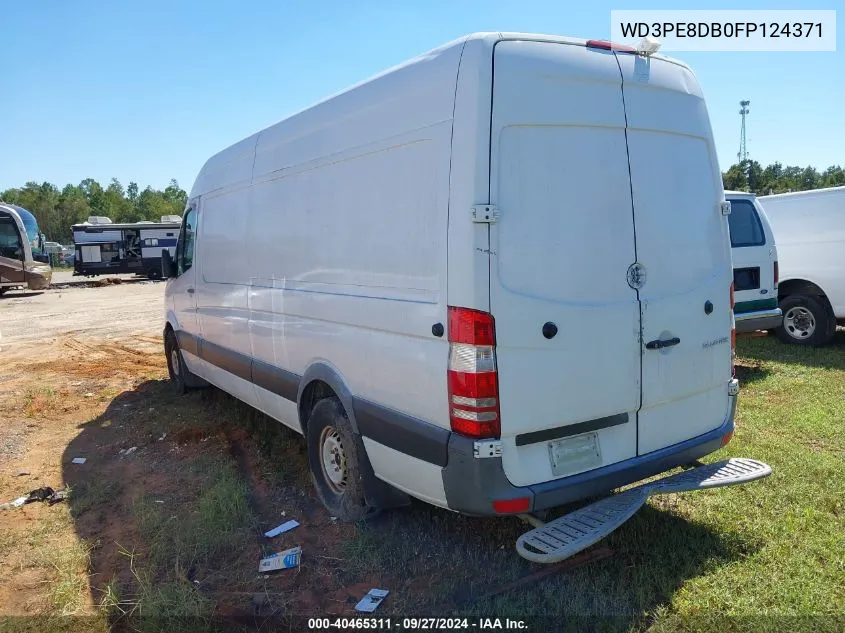 2015 Mercedes-Benz Sprinter 2500 High Roof VIN: WD3PE8DB0FP124371 Lot: 40465311