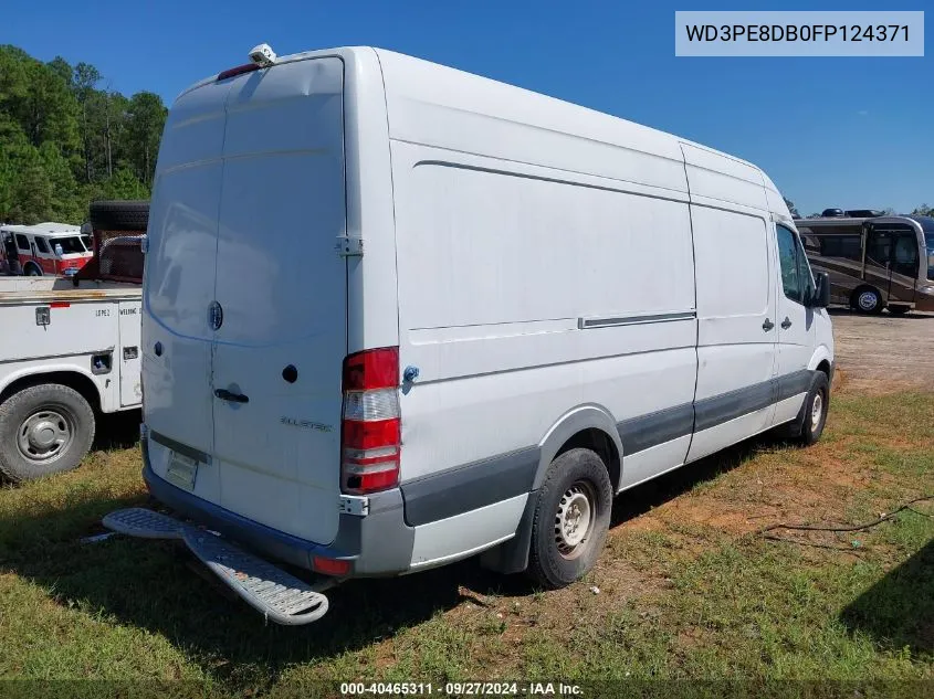 2015 Mercedes-Benz Sprinter 2500 High Roof VIN: WD3PE8DB0FP124371 Lot: 40465311