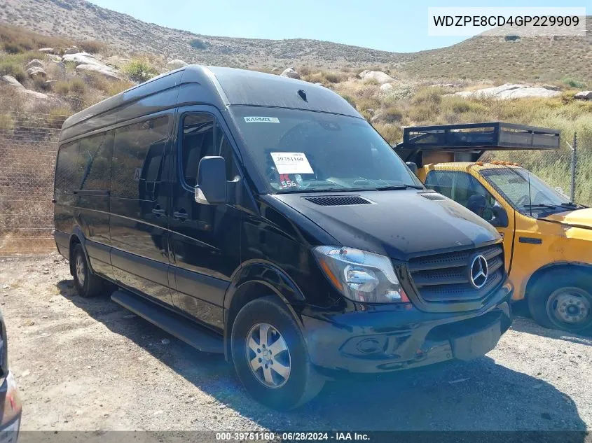 2016 Mercedes-Benz Sprinter 2500 High Roof VIN: WDZPE8CD4GP229909 Lot: 39751160