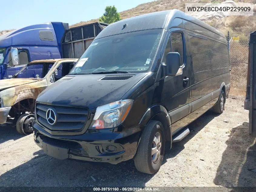 2016 Mercedes-Benz Sprinter 2500 High Roof VIN: WDZPE8CD4GP229909 Lot: 39751160