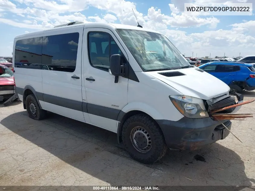 2016 Mercedes-Benz Sprinter 2500 Normal Roof VIN: WDZPE7DD9GP303222 Lot: 40113864