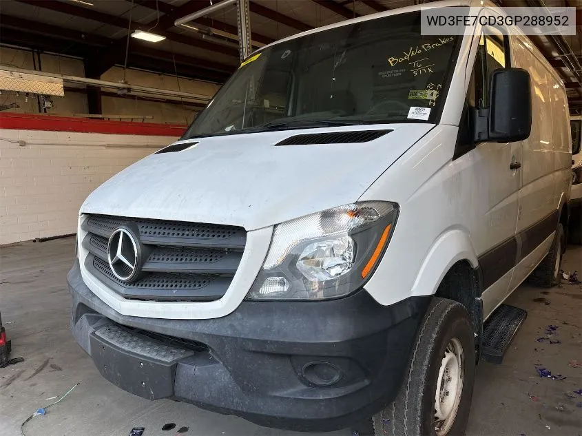 2016 Mercedes-Benz Sprinter 2500 VIN: WD3FE7CD3GP288952 Lot: 40351833