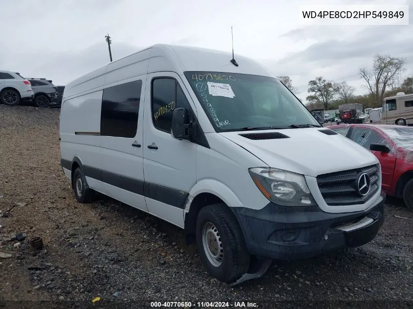 2017 Mercedes-Benz Sprinter 2500 High Roof V6 VIN: WD4PE8CD2HP549849 Lot: 40770650