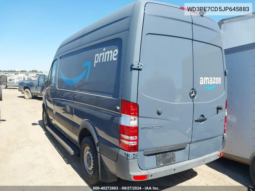 2018 Mercedes-Benz Sprinter 2500 Standard Roof V6 VIN: WD3PE7CD5JP645883 Lot: 40272883