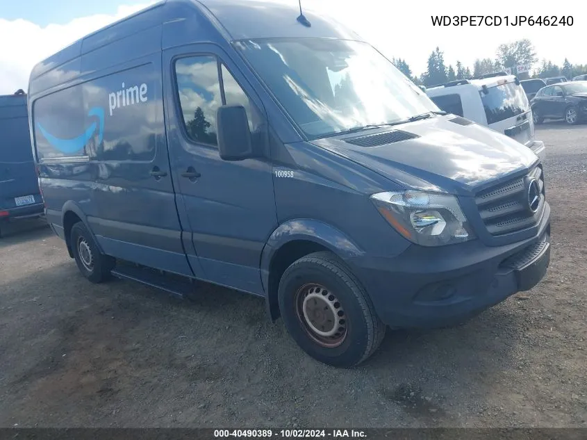 2018 Mercedes-Benz Sprinter 2500 Standard Roof V6 VIN: WD3PE7CD1JP646240 Lot: 40490389