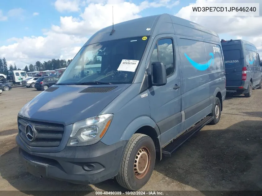 2018 Mercedes-Benz Sprinter 2500 Standard Roof V6 VIN: WD3PE7CD1JP646240 Lot: 40490389