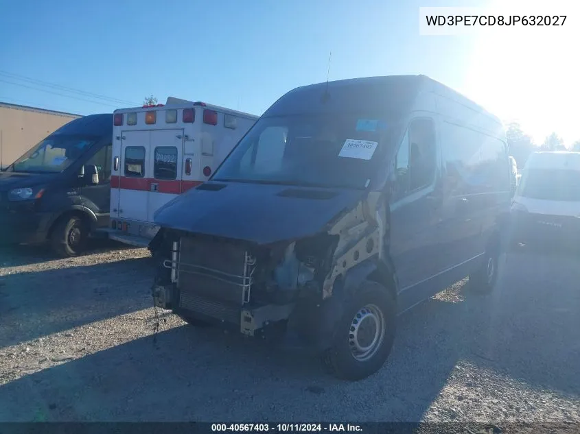 2018 Mercedes-Benz Sprinter 2500 Standard Roof V6 VIN: WD3PE7CD8JP632027 Lot: 40567403