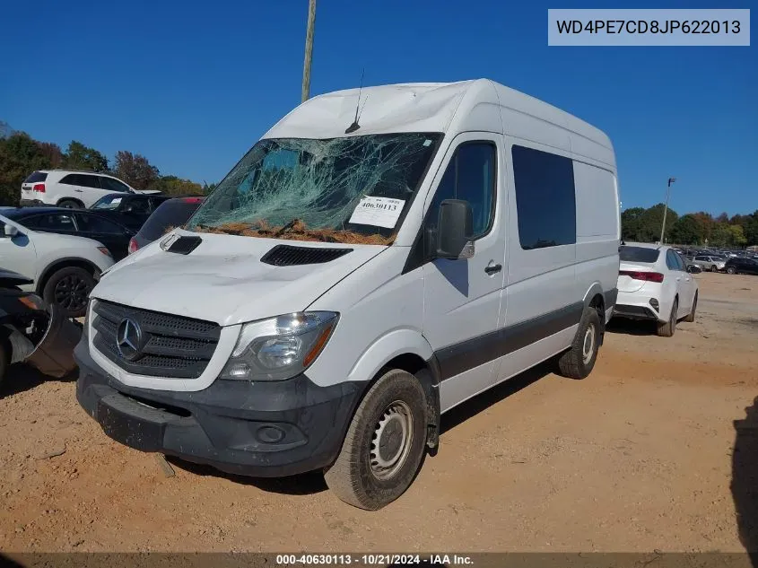 2018 Mercedes-Benz Sprinter 2500 Standard Roof V6 VIN: WD4PE7CD8JP622013 Lot: 40630113