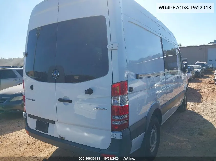 2018 Mercedes-Benz Sprinter 2500 Standard Roof V6 VIN: WD4PE7CD8JP622013 Lot: 40630113