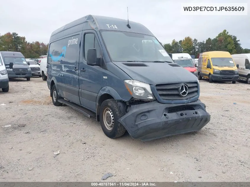 2018 Mercedes-Benz Sprinter 2500 Standard Roof V6 VIN: WD3PE7CD1JP635609 Lot: 40757561