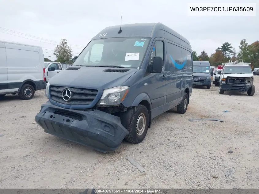 2018 Mercedes-Benz Sprinter 2500 Standard Roof V6 VIN: WD3PE7CD1JP635609 Lot: 40757561