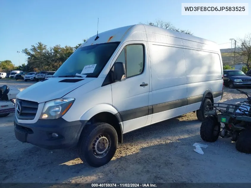 2018 Mercedes-Benz Sprinter 2500 High Roof V6 VIN: WD3FE8CD6JP583525 Lot: 40759374