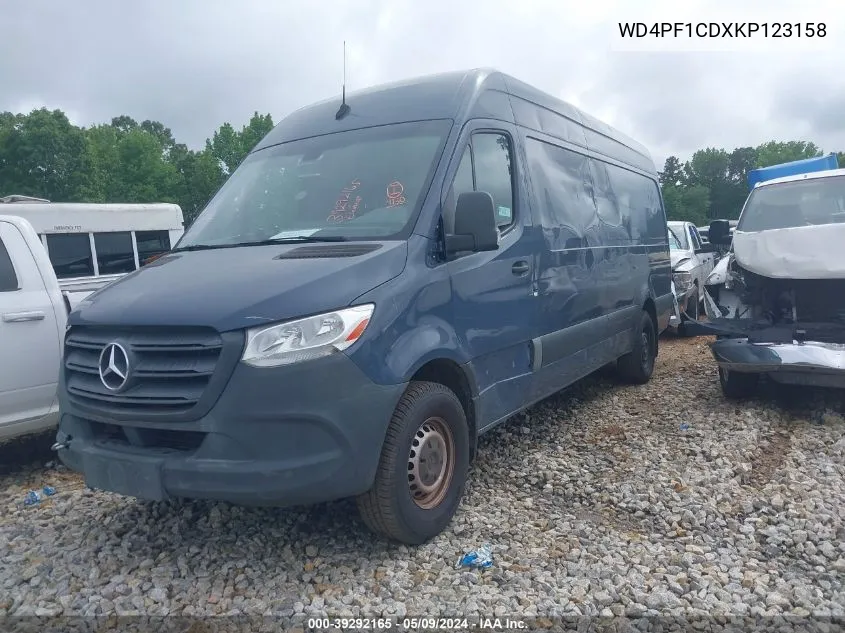 2019 Mercedes-Benz Sprinter 2500 High Roof V6 VIN: WD4PF1CDXKP123158 Lot: 39292165