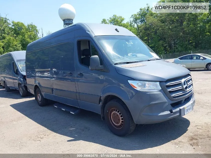 2019 Mercedes-Benz Sprinter 2500 High Roof V6 VIN: WD4PF1CD0KP109852 Lot: 39863570