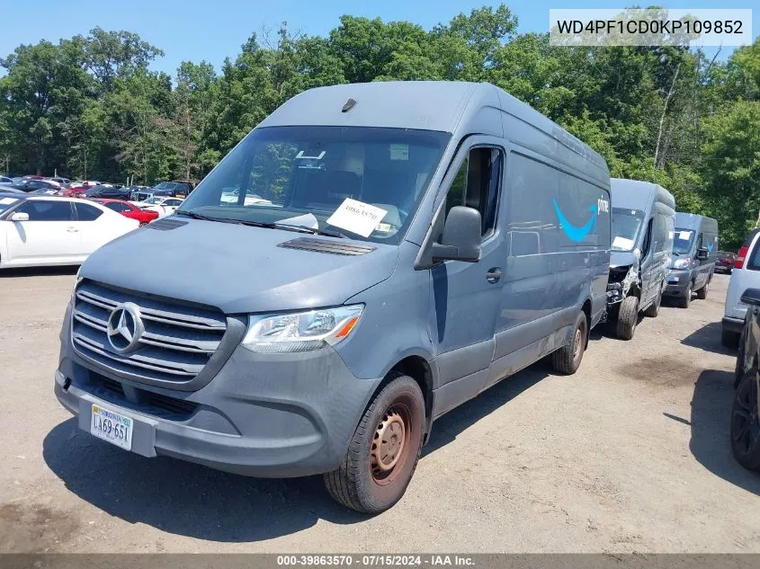 2019 Mercedes-Benz Sprinter 2500 High Roof V6 VIN: WD4PF1CD0KP109852 Lot: 39863570