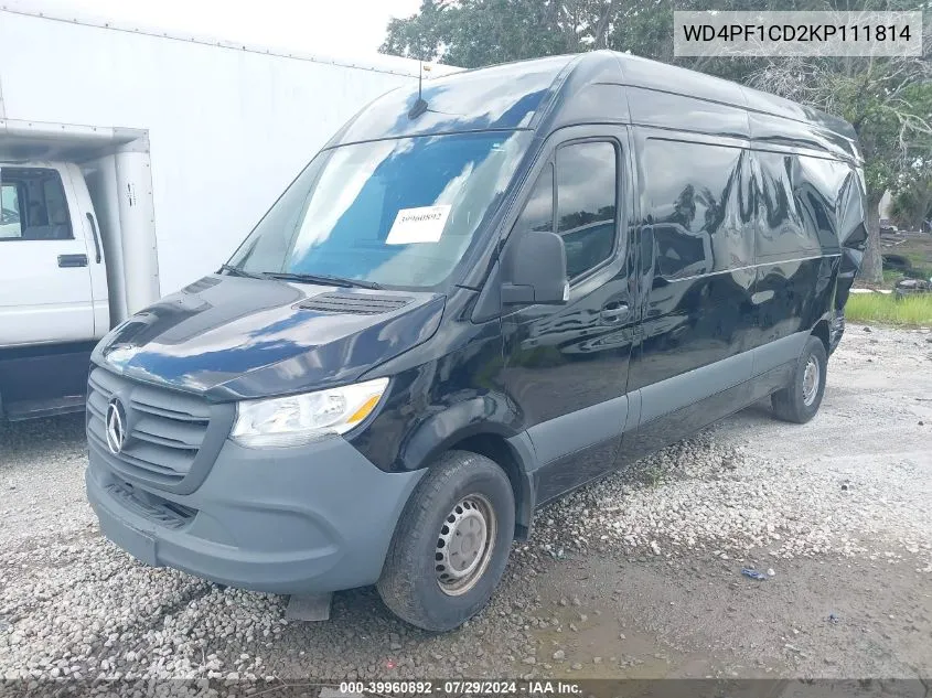 2019 Mercedes-Benz Sprinter 2500 High Roof V6 VIN: WD4PF1CD2KP111814 Lot: 39960892