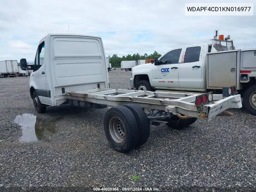 2019 Mercedes-Benz Sprinter 4500 High Roof V6/Standard Roof V6 VIN: WDAPF4CD1KN016977 Lot: 40020368