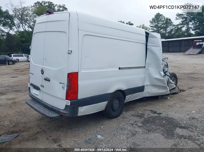 2019 Mercedes-Benz Sprinter 2500 High Roof V6 VIN: WD4PF1CD1KP072147 Lot: 40341926