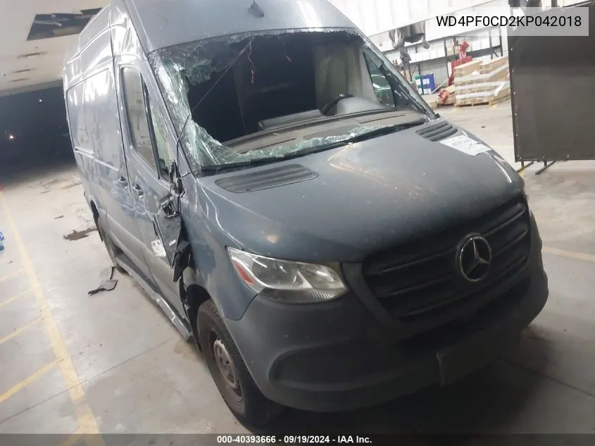 2019 Mercedes-Benz Sprinter 2500 High Roof V6/Standard Roof V6 VIN: WD4PF0CD2KP042018 Lot: 40393666