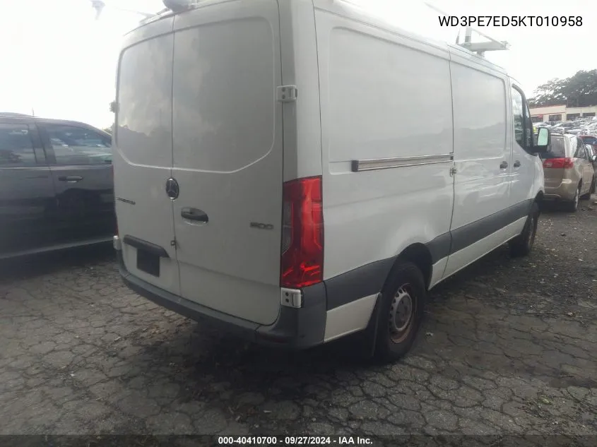 2019 Mercedes-Benz Sprinter 1500 Standard Roof I4 VIN: WD3PE7ED5KT010958 Lot: 40410700