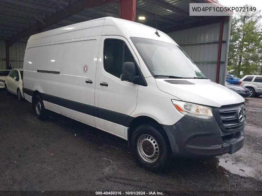 2019 Mercedes-Benz Sprinter 2500 High Roof V6 VIN: WD4PF1CD5KP072149 Lot: 40450316