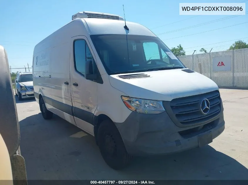 2019 Mercedes-Benz Sprinter 2500 High Roof V6 VIN: WD4PF1CDXKT008096 Lot: 40457797