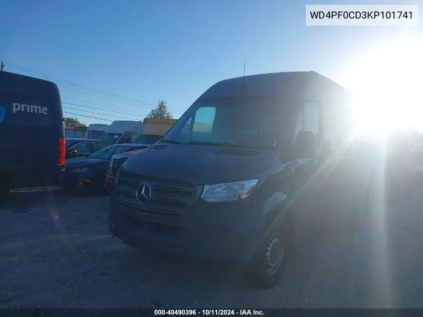 2019 Mercedes-Benz Sprinter 2500 High Roof V6/Standard Roof V6 VIN: WD4PF0CD3KP101741 Lot: 40490396