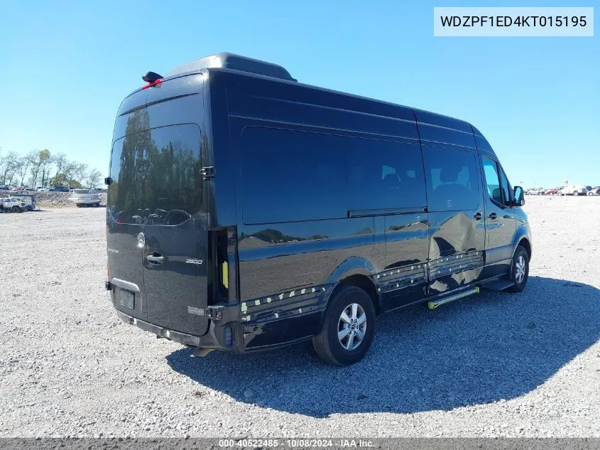 2019 Mercedes-Benz Sprinter 2500/3500 VIN: WDZPF1ED4KT015195 Lot: 40522485