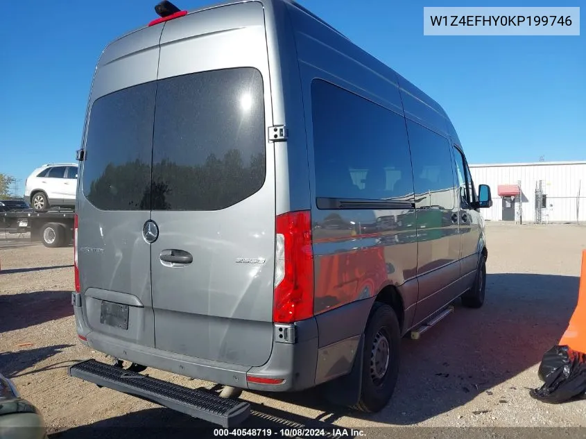 2019 Mercedes-Benz Sprinter 2500 VIN: W1Z4EFHY0KP199746 Lot: 40548719