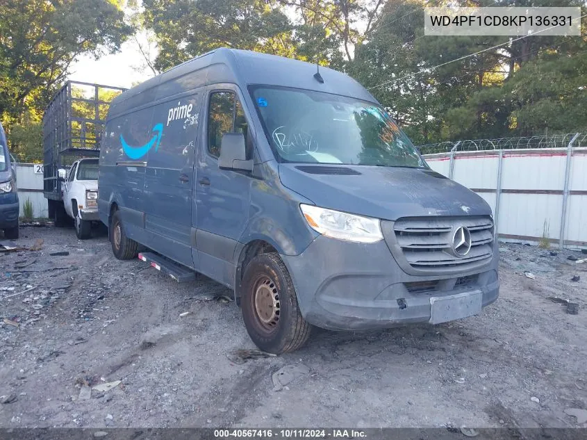 2019 Mercedes-Benz Sprinter 2500 High Roof V6 VIN: WD4PF1CD8KP136331 Lot: 40567416