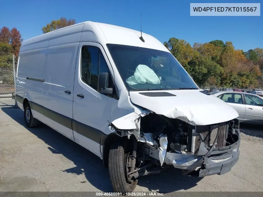 2019 Mercedes-Benz Sprinter 2500 High Roof I4 VIN: WD4PF1ED7KT015567 Lot: 40585091