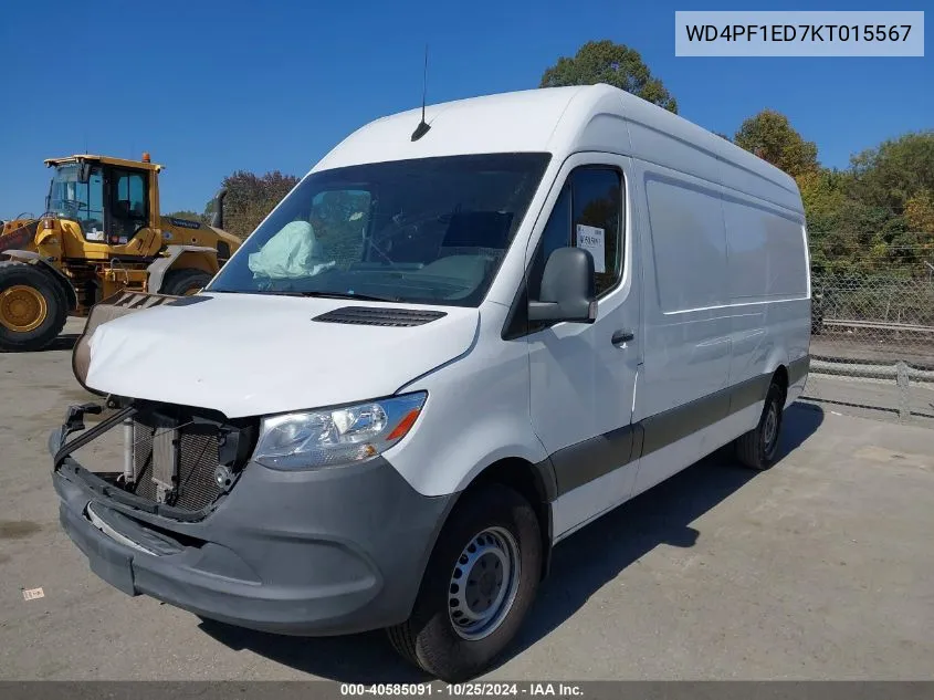 2019 Mercedes-Benz Sprinter 2500 High Roof I4 VIN: WD4PF1ED7KT015567 Lot: 40585091