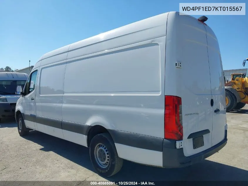 2019 Mercedes-Benz Sprinter 2500 High Roof I4 VIN: WD4PF1ED7KT015567 Lot: 40585091