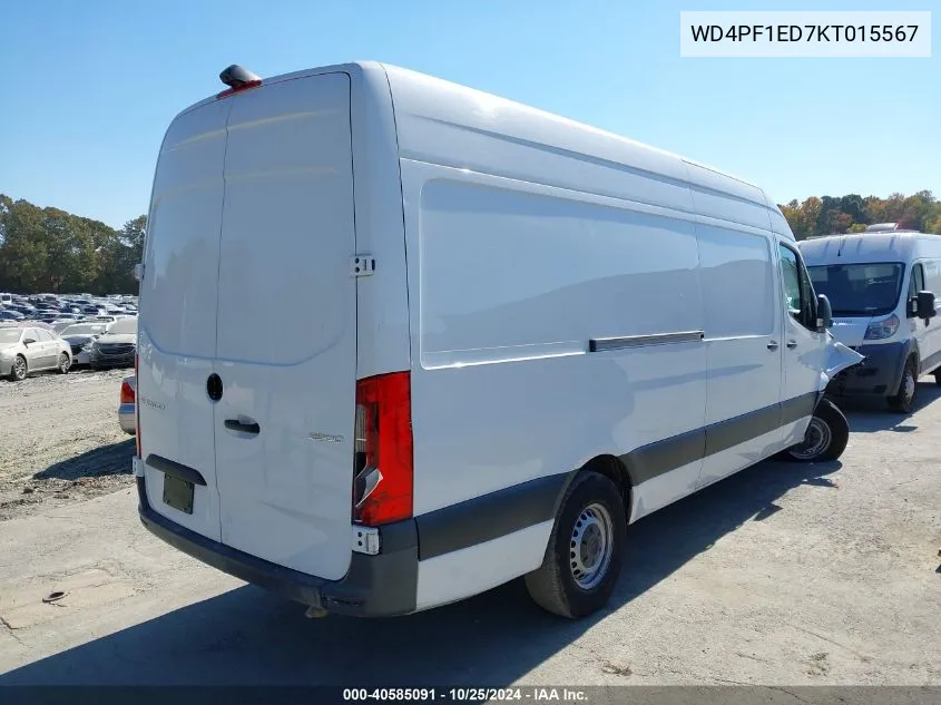 2019 Mercedes-Benz Sprinter 2500 High Roof I4 VIN: WD4PF1ED7KT015567 Lot: 40585091