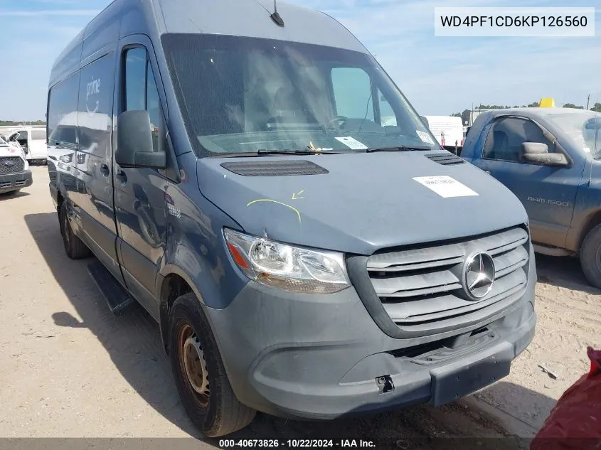 2019 Mercedes-Benz Sprinter 2500 High Roof V6 VIN: WD4PF1CD6KP126560 Lot: 40673826