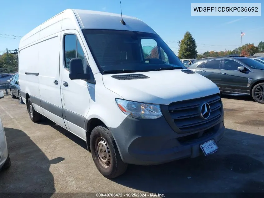 2019 Mercedes-Benz Sprinter 2500 High Roof V6 VIN: WD3PF1CD5KP036692 Lot: 40705472