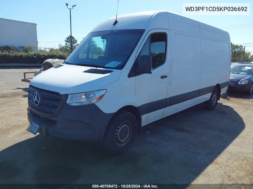 2019 Mercedes-Benz Sprinter 2500 High Roof V6 VIN: WD3PF1CD5KP036692 Lot: 40705472