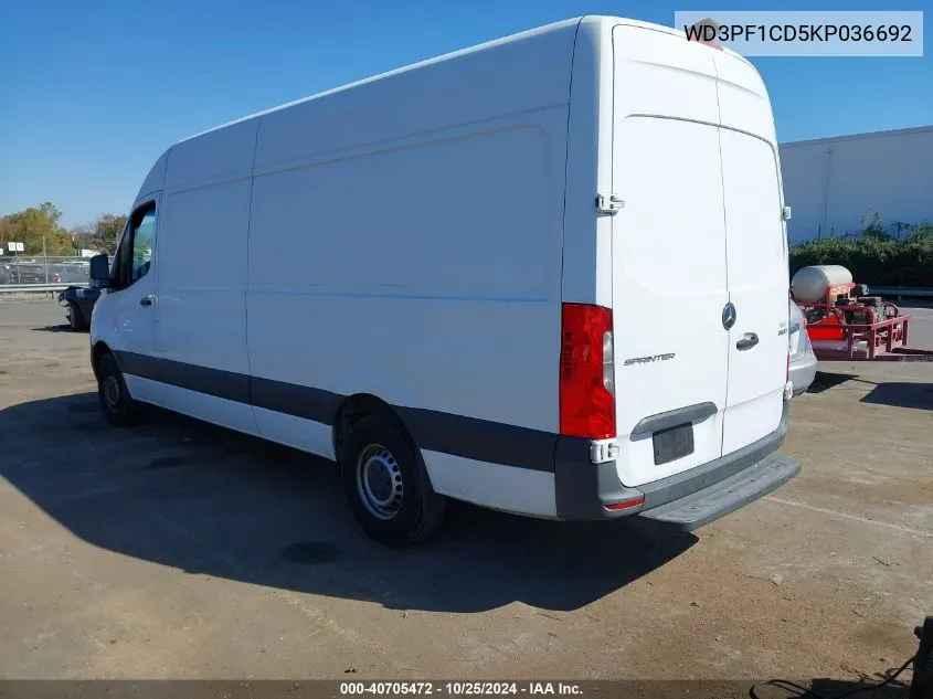 2019 Mercedes-Benz Sprinter 2500 High Roof V6 VIN: WD3PF1CD5KP036692 Lot: 40705472