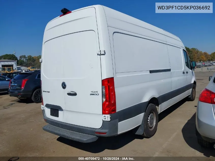 2019 Mercedes-Benz Sprinter 2500 High Roof V6 VIN: WD3PF1CD5KP036692 Lot: 40705472