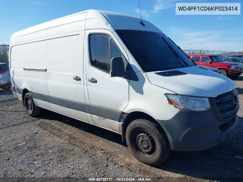 2019 Mercedes-Benz Sprinter 2500 High Roof V6 VIN: WD4PF1CD6KP023414 Lot: 40728177